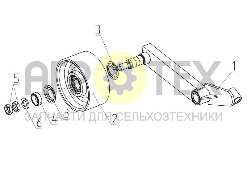 Натяжник (РСМ-100.66.00.210А) (№3 на схеме)